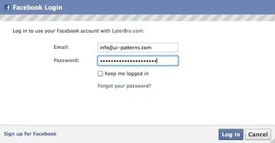 Third party authentication example from facebook.com
