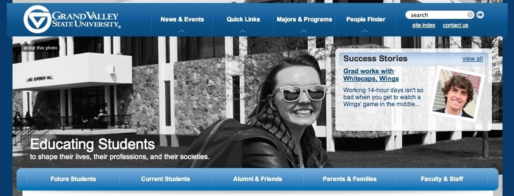 Screenshot of gvsu.edu