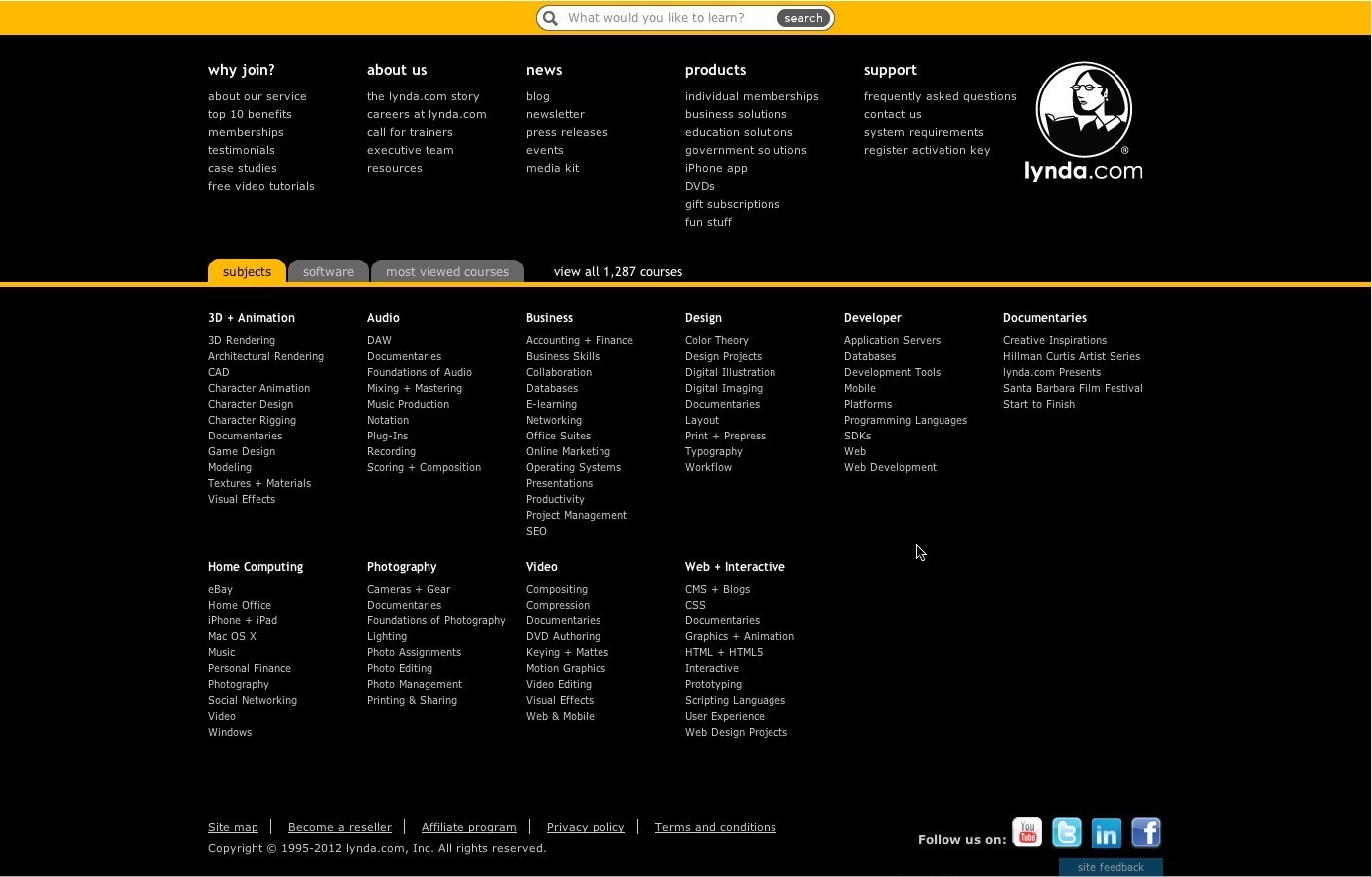 Screenshot of lynda.com