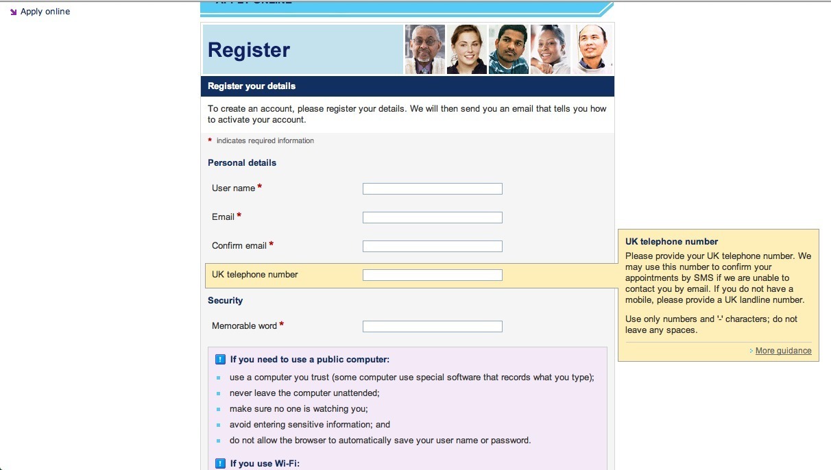 Screenshot of ukba.homeoffice.gov.uk