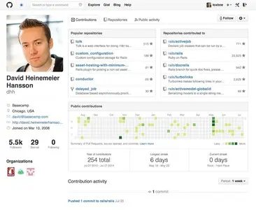 User profile example from github.com