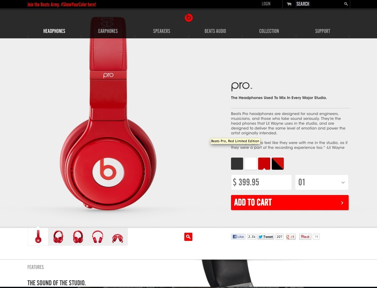 Screenshot of beatsbydre.com