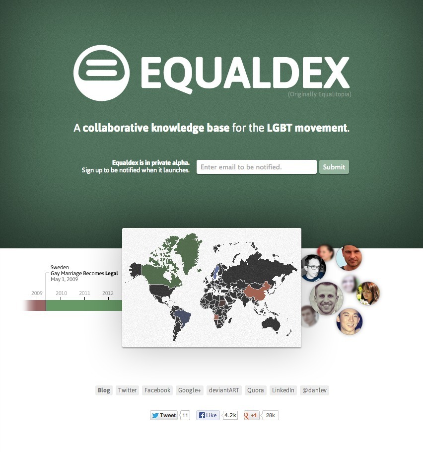 Screenshot of equaldex.com