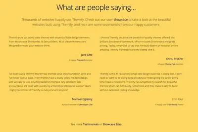 Testimonials example from themify.me