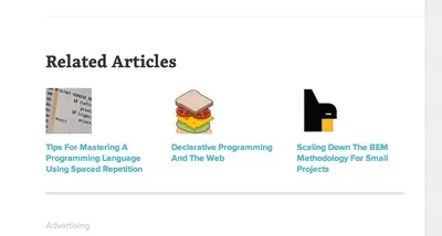 Related articles example from smashingmagazine.com