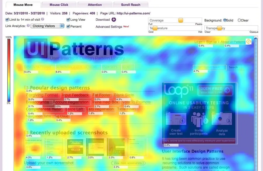 Mouse-move heatmap from clicktale.com