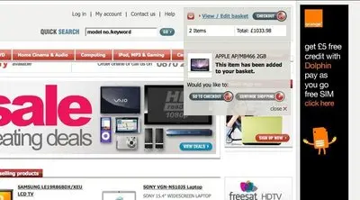 Shopping Cart example from laskys.com