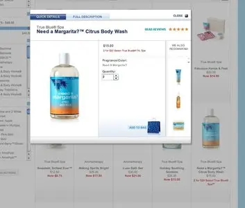Shopping Cart example from bathandbodyworks.com