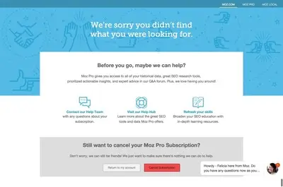 Account deletion example from moz.com