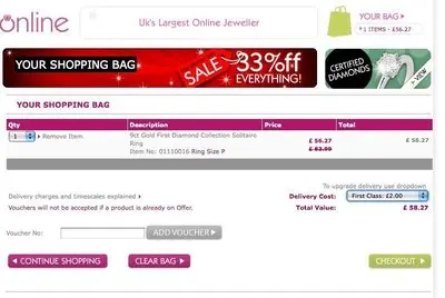 Shopping Cart example from geraldonline.com