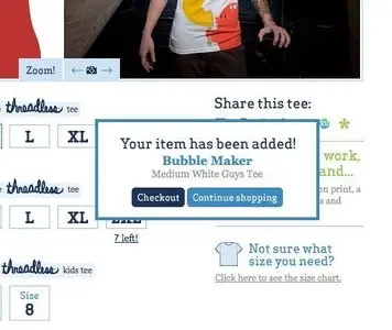 Shopping Cart example from threadless.com