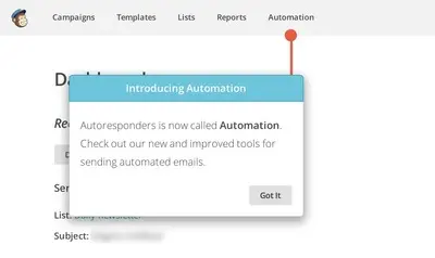 Guided Tour example from mailchimp.com