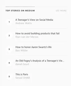 Lists example from medium.com