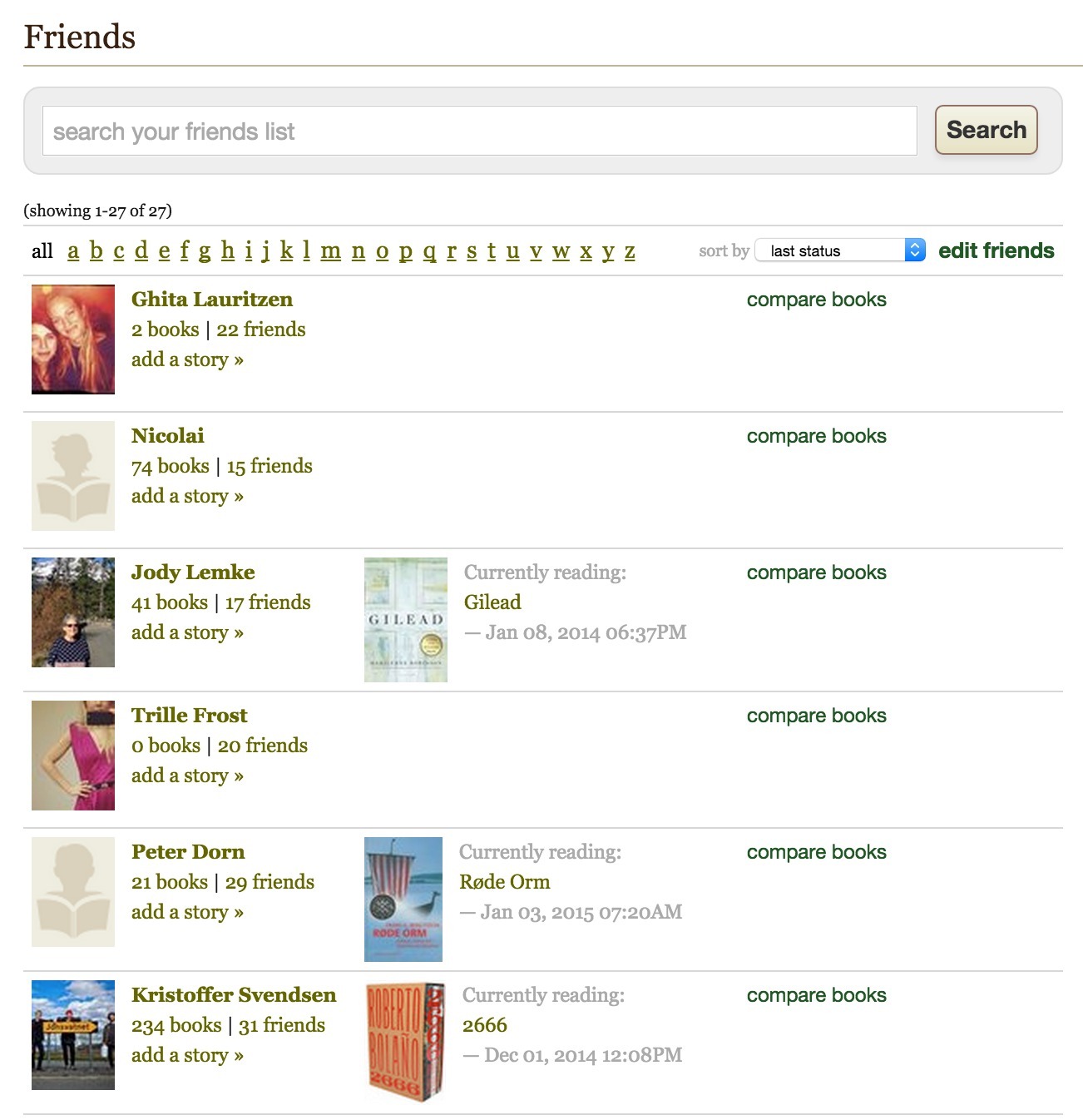 Screenshot of goodreads.com