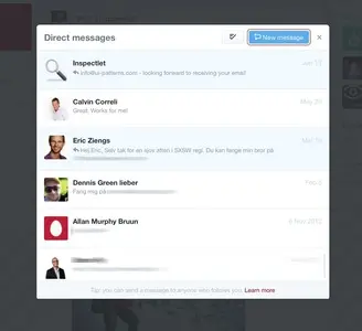 Chat example from twitter.com