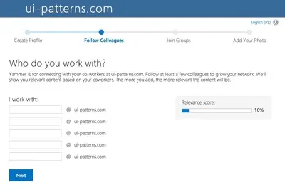 Wizard example from yammer.com