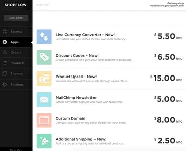 Product lists example from getshopflow.com