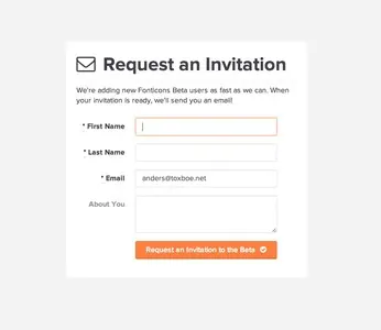 Request invitation example from fonticons.com
