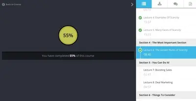 Completeness meter example from udemy.com
