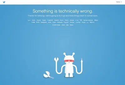 Error pages example from twitter.com