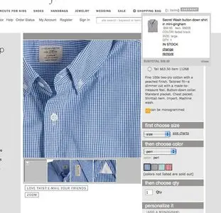 Shopping Cart example from jcrew.com