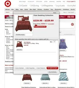 Shopping Cart example from target.com