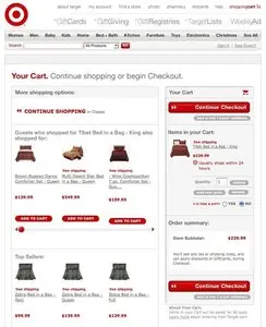 Shopping Cart example from target.com