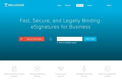 Account Registration example from hellosign.com