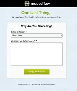 Account deletion example from go.mouseflow.com