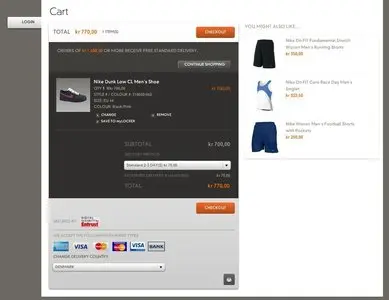 Shopping Cart example from store.nike.com