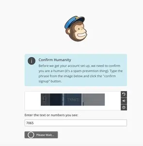 Captcha example from mailchimp.com
