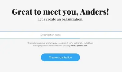 Forms example from lookback.io