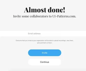 Invite friends example from lookback.io