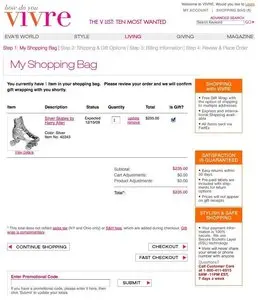 Shopping Cart example from vivre.com