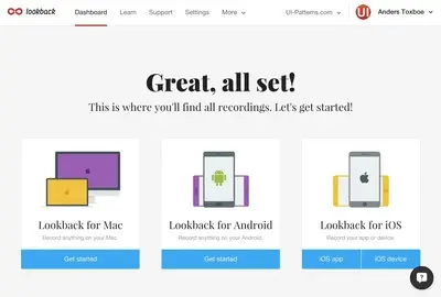 Blank Slate example from lookback.io