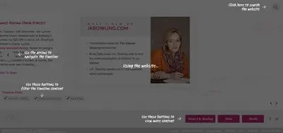 Coachmarks example from jkrowling.co.uk
