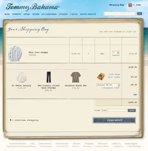 Shopping Cart example from tommybahama.com