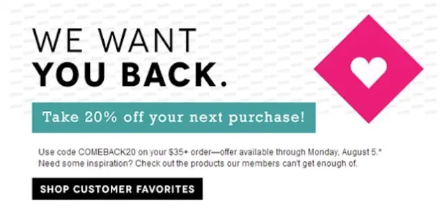 Coupon example from birchbox.com