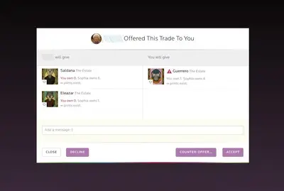 Trade example from neonmob.com