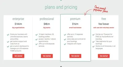 Pricing table example from ga.youcanbook.me