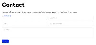 Contact form example from ffwagency.com