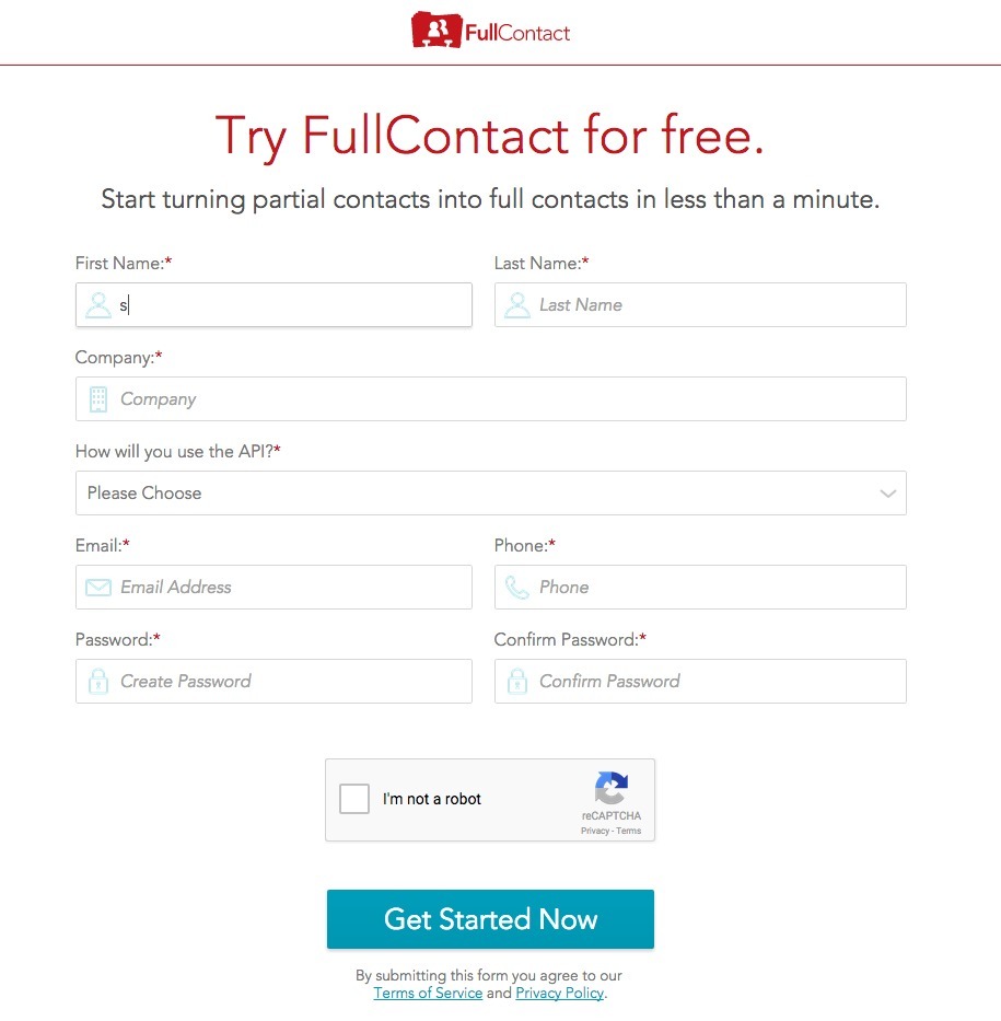 Screenshot of fullcontact.com