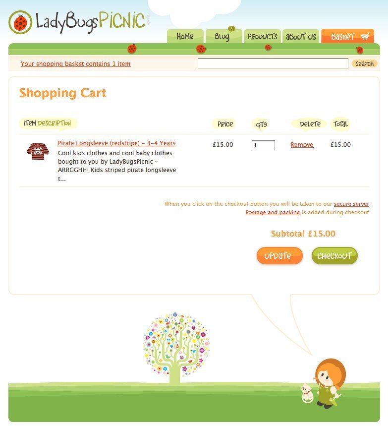 Screenshot of shop.ladybugspicnic.net