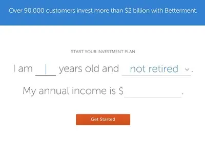 Fill in the Blanks example from betterment.com