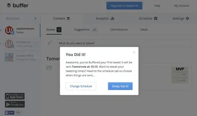 Praise example from buffer.com
