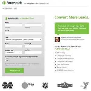 Account Registration example from formstack.com