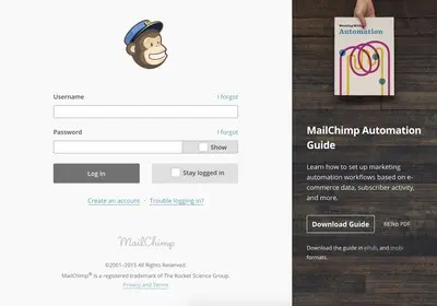 Login forms example from login.mailchimp.com