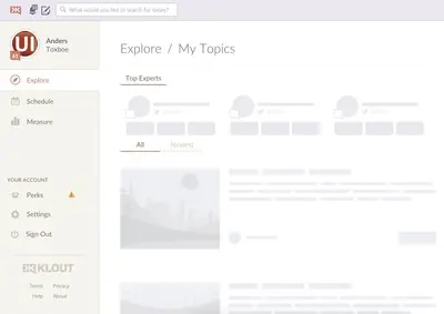 Blank Slate example from klout.com