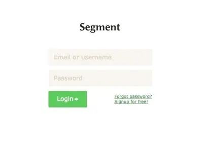 Login forms example from segment.com
