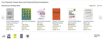 Recognition over Recall example from amazon.com